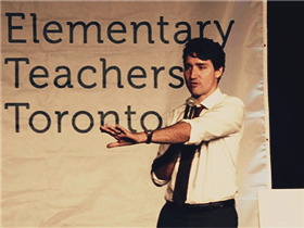 特鲁多总理在与多伦多小学教师交流时的演讲